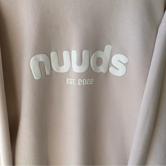 Women’s nuuds Birthday Edition Tan/Sand Long Sleeve Crewneck Sweatshirt Size XL - Picture 3 of 12